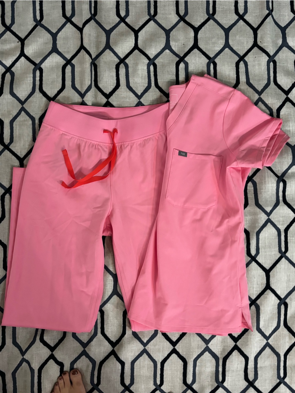 Figs Sunrise Pink NWT Livingston Pant XS/P with NWOT Catarina size Small Set!!